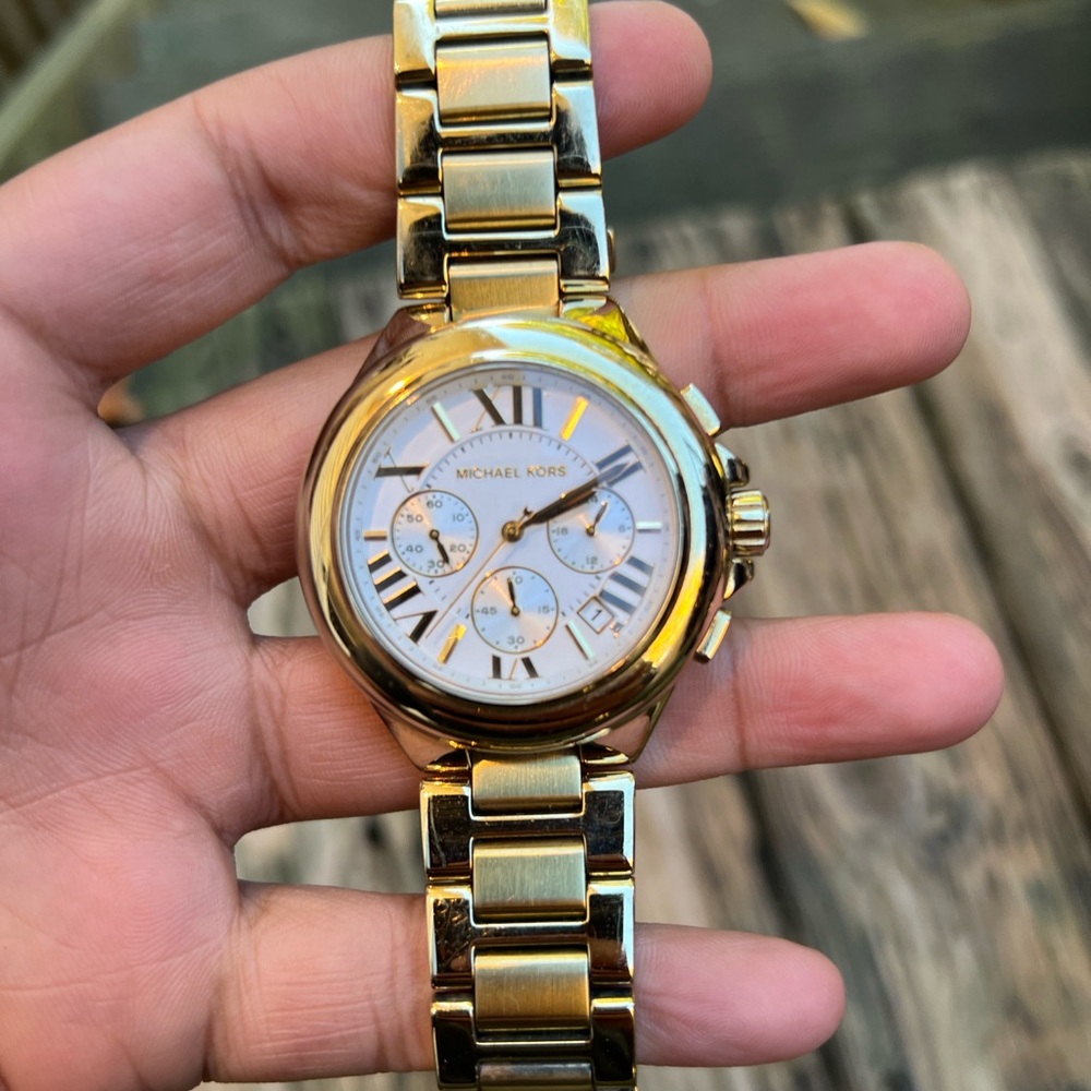 Michael Kors Women's Camille Chronograph Gold-Tone  Watch 43mm - Picture 5 of 10